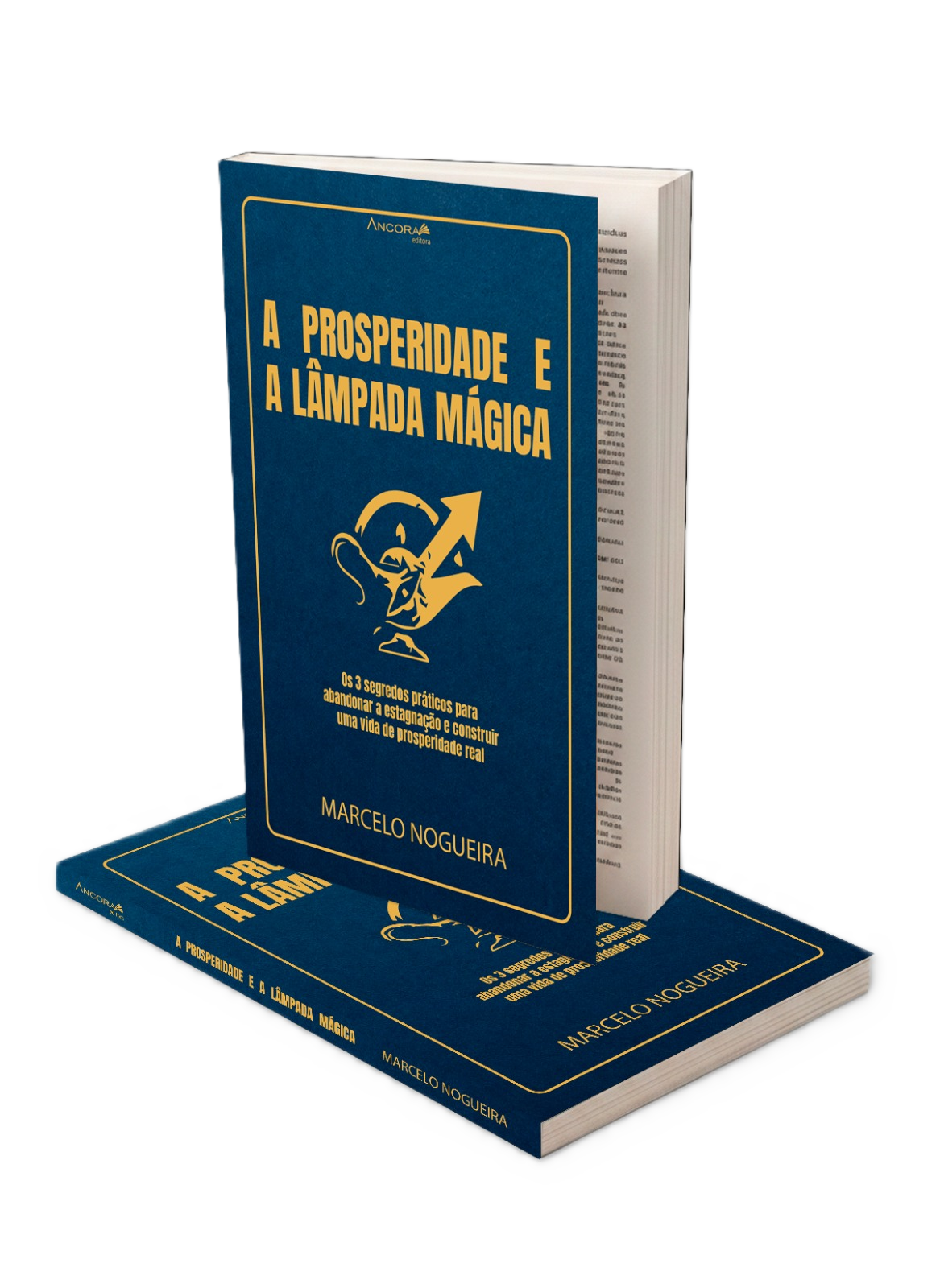 Livro A Prosperidade e a Lâmpada Mágica, de Marcelo Nogueira — capa azul-marinho com título dourado